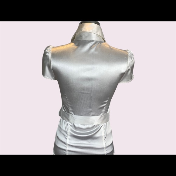 Luxury Lechateau white silk embellished buttons front Size XS - Picture 8 of 11